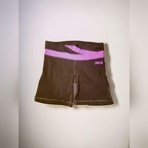 Fila Women's Black Shorts with Purple Accent